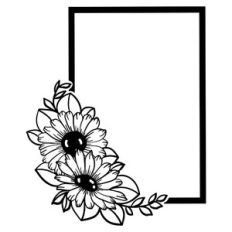 Sunflower Rectangle Frame Or Wreath