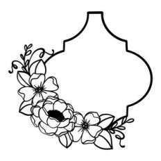 Floral Decorative Wreath Or Frame