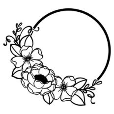Floral Round Wreath Or Frame