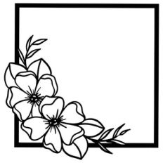 Floral Square Wreath Or Frame