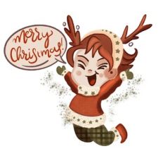 Happy Chibi Christmas  Character Merry Christmas Sublimation Design