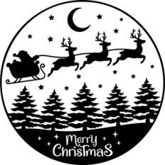 Santa sleigh and reindeer