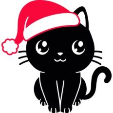 Santa Black Cat