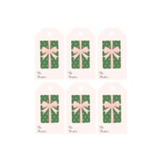 Pink bow gift tag