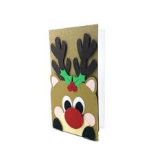 Reindeer Mini Slimline Christmas Card