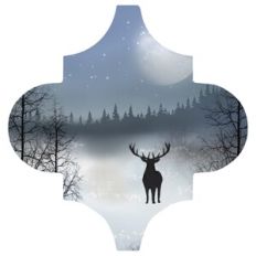 Snowy Deer Forest Christmas Bauble Background