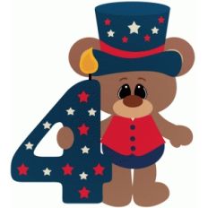 4th of july boy bear