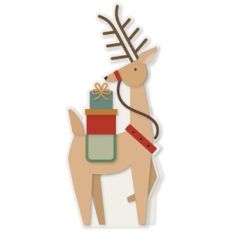 Card Reindeer Gift Cargo Long