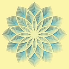 Yellow and blue cut paper pattern