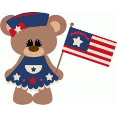 4th of july girl bear