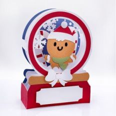 SNOWGLOBE SHADOW BOX CARD GINGERBREAD MAN