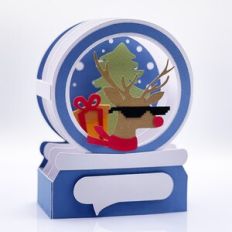 SNOWGLOBE SHADOW BOX CARD RUDOLF