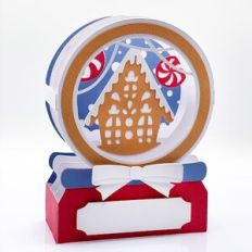 SNOWGLOBE SHADOW BOX CARD GINGERBREAD HOUSE