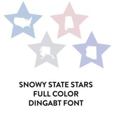 snowy state stars full color dingbat font