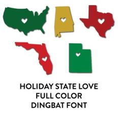holiday state love full color dingbat font