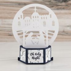 Hexagon Pop Up Card With Tabs Nativity