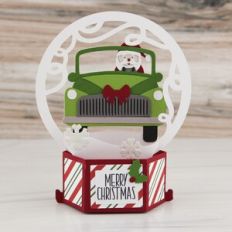 Hexagon Pop Up Card With Tabs Santa Car