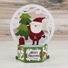 Hexagon Pop Up Card With Tabs Santa
