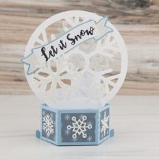 Hexagon Pop Up Card With Tabs Snowflake