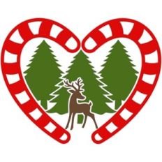 pine trees reindeer and candy canes