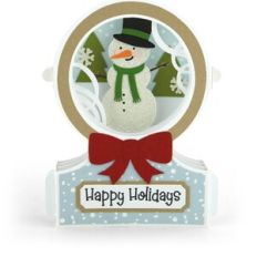 Snowglobe Shadow Box Card Christmas Snowman