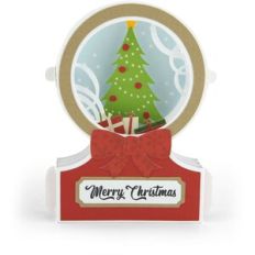 Snowglobe Shadow Box Card Christmas Tree