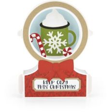 Snowglobe Shadow Box Card Cocoa