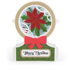 Snowglobe Shadow Box Card Poinsettia