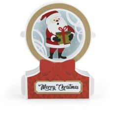 Snowglobe Shadow Box Card Santa With Present