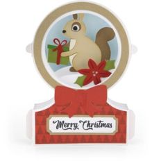 Snowglobe Shadow Box Card Squirrel