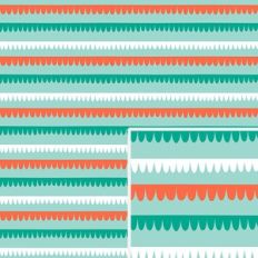 Red and Green Scallop Stripe Pattern