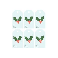 holly gift tag