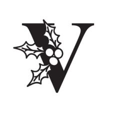 Letter V With Holly