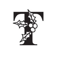 Letter T With Holly