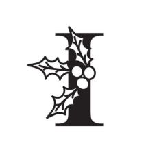Letter I With Holly