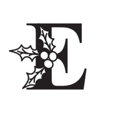 Letter E With Holly