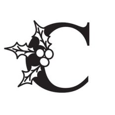 Letter C With Holly