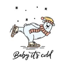 Baby it's cold bear iceskating