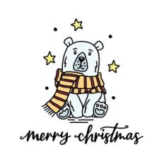 Merry christmas polar bear
