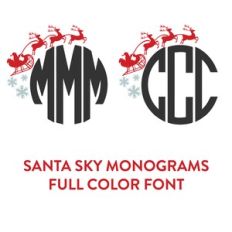 santa flying monogram