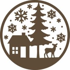 Round Winter Scene