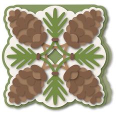 Card Pine Cones and Sprigs Cross