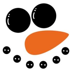 Snowman Face With Buttons