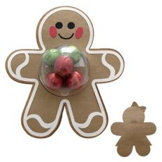 Gingerbread Boy Dome Candy Holder Pull Tab Back