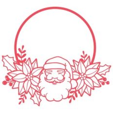 santa poinsettia wreath