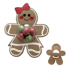 Gingerbread Girl Dome Candy Holder Card Dial Back