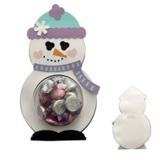 Winter Snowman Dome Candy Holder Card Pull Tab