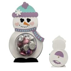 Winter Snowman Dome Candy Holder Card Dial Back