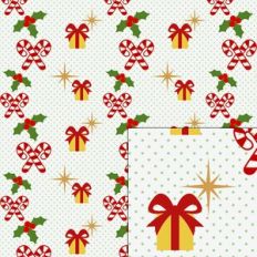 christmas candy cane and gifts pattern