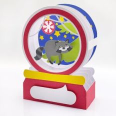SNOWGLOBE SHADOW BOX CARD CUTE RACCOON